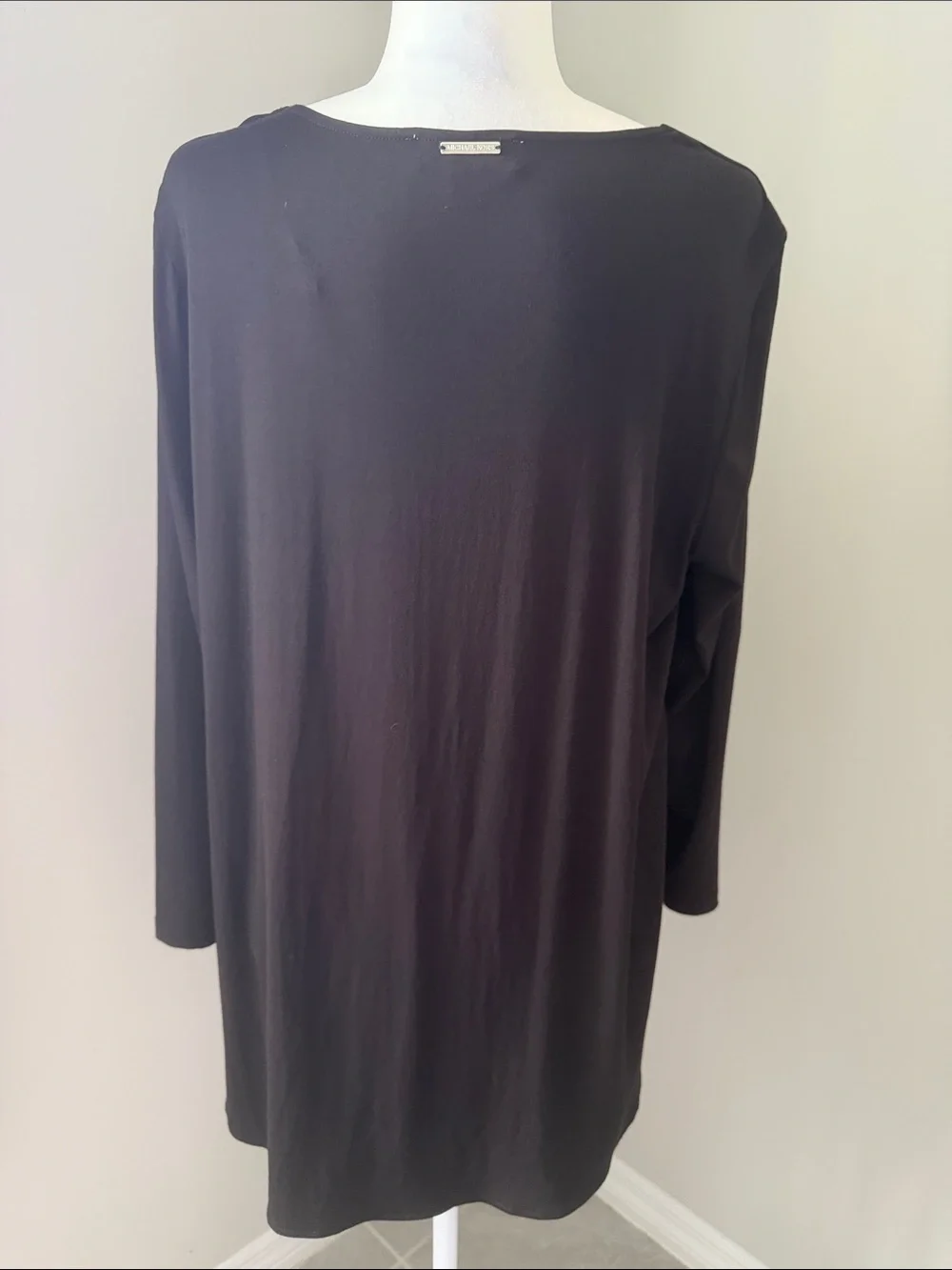MICHAEL KORS Black Layered V-Neck Tunic Blouse Women’s Top Size XL